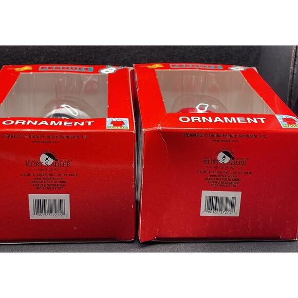 Vintage 2000 Charlie Brown & Lucy Christmas Ornaments Peanuts 50th. New in Boxes - Picture 5 of 5